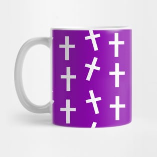 Christian cross Jesus purple Easter pattern Mug